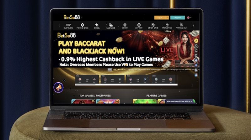 Betso88 Casino on a laptop screen